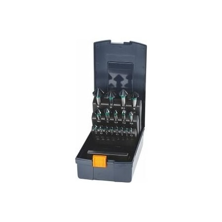 Garant 17 Pc HSS Countersink Set, 90 Deg, TiAlN Coated, 4.3 mm to 25 mm 150315 17